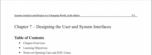 Chapter 7 - Designing the User and System Interfaces