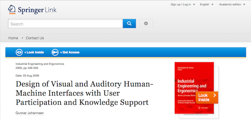 Design of Visual and Auditory Human-Machine Interfaces with User Participation and Knowledge Support