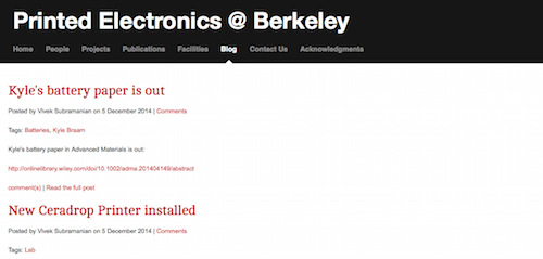 Printed Electronics @ Berkeley