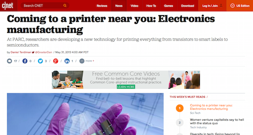 Coming to a printer ner you Electronics manufacturing